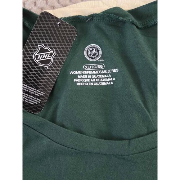 Minnesota Wild Women’s Green Cream Tee Short Sleeve Logo Top NHL Fan XL NWT - Picture 3 of 4